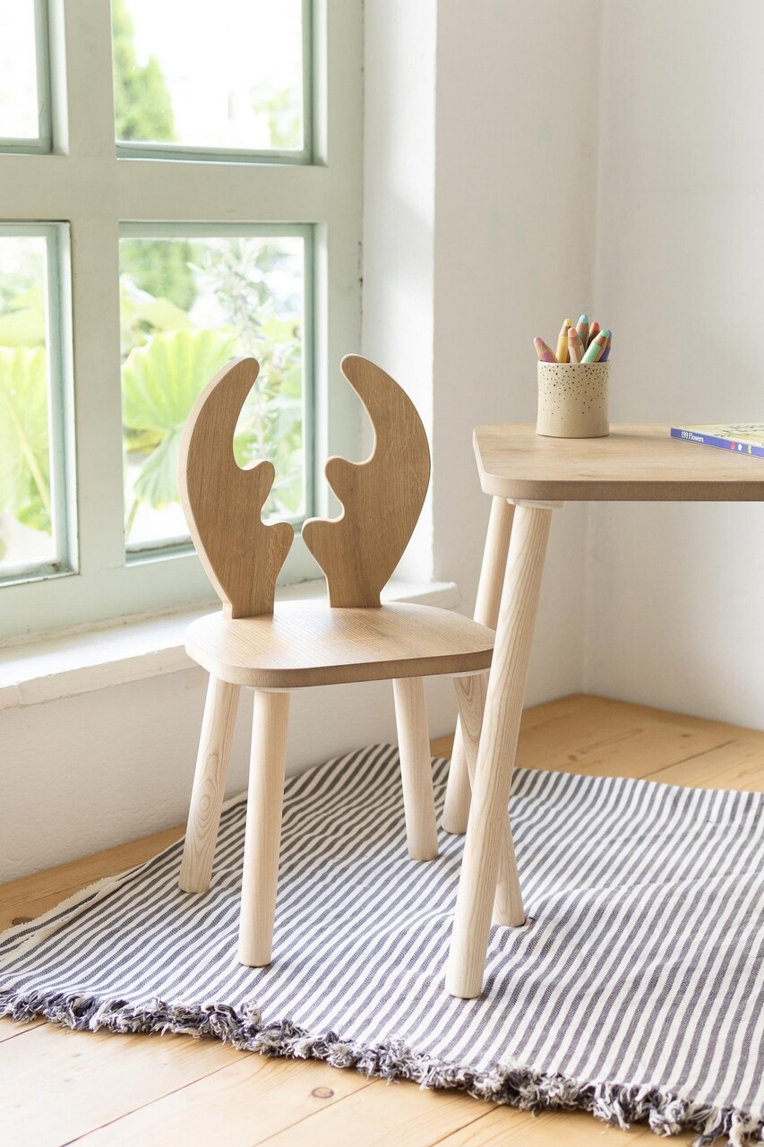Set masa si scaun pentru copii, Hanah Home, Deer One Chair Set, Maro / Alb - imagine 4